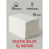 Alpateks Home %100 Pamuklu Akfil Kumaş Yastık Iç Astarı 50 x 70 cm 10 Adet Gizli Fermuarlı - Beyaz