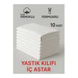 Alpateks Home %100 Pamuklu Akfil Kumaş Yastık İç Astarı 50 x 70 cm 10 ADET Gizli Fermuarlı