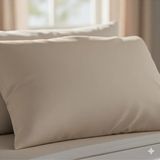 Alpateks Home %100 Pamuklu Saten 55X75CM Büyük Boy Yastık Kılıfı 2 Adet (Fermuarlı) - Bej