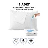 Alpateks Home 55X75cm Büyük Boy Pamuklu Havlu Kumaş Fermuarlı Sıvı Geçirmez Yastık Alezi 2 Adet