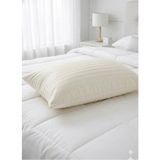 Alpateks Home Orta Boy 40X60CM %100PAMUKLU Saten Yastık Kılıfı 2'li Gizli Fermuarlı - Krem