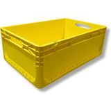 Alpbx 1.Kalite Sarı Plastik Kasa 60x40x22 cm - Kokusuz Sağlam Plastik Kutu 44 Litre
