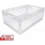 Alpbx 1.Kalite Şeffaf Plastik Kasa 60x40x22 cm - Kokusuz Sağlam Plastik Kutu 44 Litre