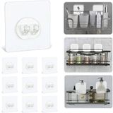 Alper Banyo 10 lu Güçlü Kendinden Yapışkanlı Kancalar, Köşe Rafı Banyo Rafı Duş Rafı Kancası, Su Geçirmez Askı Raf Tutucu Yapışkanlar, Şeffaf Çift Kancalı Askılık