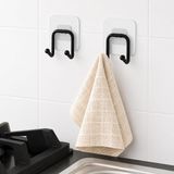 Alper Banyo 2’li Güçlü Kancalı Askılık Siyah – Yapışkanlı Duvar Askısı, Delmeden Montajlı Havlu ve Bez Askısı, Banyo, Mutfak ve Çamaşır Odası İçin Pratik Askı Seti