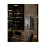 Alper Banyo 500 cc Paslanmaz Çelik Sıvı Sabunluk Duvara Monte Otel Cafe Restoran Tipi Metal Sabun Dispenseri