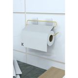 Alper Banyo Gold Güçlü Yapışkanlı Kağıt Havlu Tutucu, Solo Havluluk - Delmeden Duvara Monte Edilen Metal Askı