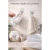 Alper Banyo Güçlü Yapışkanlı Duvar Askısı Krom Kaplama Banyo Mutfak Havlu Kancası ( 2 Adet )