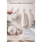 Alper Banyo Güçlü Yapışkanlı Duvar Askısı Krom Kaplama Banyo Mutfak Havlu Kancası ( 4 Adet )