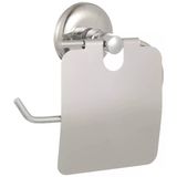 Alper Banyo İris Kapaklı Tuvalet Kağıtlığı Krom Kaplama Metal Tuvalet Kağıdı Askılığı, Duvara Monte Wc Kağıt Havluluk, Modern Banyo Ak