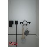 Alper Banyo Metal Duvar Monteli Raflı Ve Askılı Mutfak Sabunluk - Vidalamadan Montaj, Modern Tasarım
