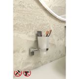 Alper Banyo Premium Krom F1 Model Diş Fırçalık | Cam Bardaklı Banyo Aksesuarı | 5 Yıl Garantili