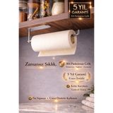 Alper Banyo Premium Mat Krom 304 Paslanmaz Çelik Kağıt Havlu Askısı, Yapışkanlı Rulo Havluluk, Mutfak Dolap Altı Havluluk