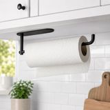 Alper Banyo Premium Mat Siyah Solo Havlu Askısı, Yapışkanlı Kağıt Havluluk, Paslanmaz Çelik Mutfak Rulo Havlu Tutucu, Dolap Altı Havlu Kağıt Askısı, Mat Siyah Modern Tasarım, 5 Yıl Garantili