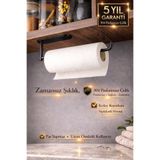 Alper Banyo Premium Siyah 304 Paslanmaz Çelik Kağıt Havlu Askısı, Yapışkanlı Rulo Havluluk, Mutfak Dolap Altı Havluluk