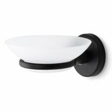 Alper Banyo Sabunluk Siyah, Duvar Tipi, Metal, Yapışkanlı ve Vidalı Montaj, 35 mm Oval Bantlı Banyo Aksesuarı