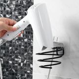 Alper Banyo Siyah Güçlü Yapışkanlı Fön Makinesi Askısı Fön Makinesi Tutucu Siyah