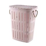 Alper Banyo TP468 Mürdüm 62 lt Ahşap Desen Çamaşır Sepeti