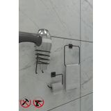 Alper Banyo Yapışkanlı Kare 3’lü Banyo Aksesuar Seti – Fön Askısı, Tuvalet Kağıtlığı ve Kare Havluluk