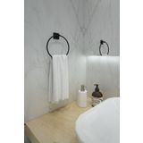 Alper Banyo Yapışkanlı Kare Siyah Halka Havluluk, Havlu Asacağı