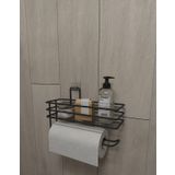 Alper Banyo Yapışkanlı Raflı Kağıt Rulo Havluluk Peçetelik Havlu Kağıltlık Siyah Banyo Mutfak Düzenleyici Raf Banyo Düzenleyici Mutfak Rafı