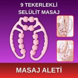Alpera Care - 9 Tekerlekli Boyun Kol Bel Bacak Ayak Selülit Masaj Aleti - Pembe Renk