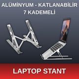 Alpera Electronic - Ayarlanabilir Laptop Standı | Alüminyum - 7 Kademeli - Gri Renk