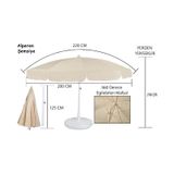 Alperensemsiyetic. 2 Metre Plaj Bahçe Teras Gölgelik Şemsiyesi Kalın Kumaş (431391516) kahverengi
