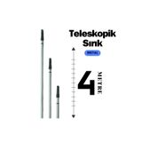 Alperenyapı Teleskopik Uzatmalı 4 M - Metal Sırık - Fırça / Ayarlanabilir Uzatmalı Sap - 4 Metre - METAL