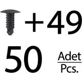 Alpha Auto Part Ford, Fits, Lincoln, Buick için 50'li Tampon ve Bagaj Döşeme Klips - 0 - Siyah