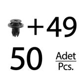 Alpha Auto Part Opel, Chevrolet, Honda için Tampon ve Davlumbaz Klips- 50 Adet