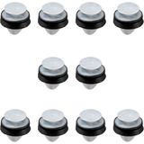 Alpha Auto Part Peugeot, Citroen, Renault, Fiat, Lancia, DS için 10'lu Döşeme Klips - Siyah - Beyaz