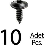 Alpha Auto Part Renault Peugeot Citroen Skoda Fiat Seat Için Torx (Tork) Vida Klips - 10 Adet - 0 - Siyah