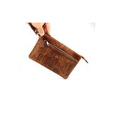 Alpha Club Bag Erkek Hakiki Deri Taba Çok Bölmeli El Çantası