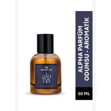 Alpha Erkek Parfüm EDP 50 ML | Odunsu & Aromatik | Alabrian Bergamot, Sedir, | Amber Renkli Cam Şişe