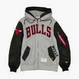 Alpha Industries x Chicago Bulls Gray MA-1 Unisex Gri Fermuarlı Ceket