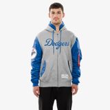 Alpha Industries x New Era LA Dodgers MA-1 Full Zip Erkek Gri Sweatshirt