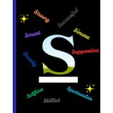 Alphabet S design Notebook with 100 pages college ruled paper. 8.5 x 11 inches for school, university, work, and daily life, gift purpose.