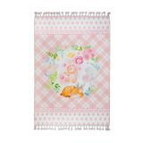 Alphen Pembe Çocuk Modern Geometrik Etnik Desenli Boho Makinada Yıkanabilir Hafif Hav Toz Vermez Leke Tutmaz Kaymaz Taban Dijital Makine Baskı Halı Oturma Odası Salon Yolluk Koridor Mutfak Halısı