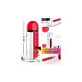 Alphom Renkli Ilaç Kutulu Matara Suluk 600ml 7 Günlük Hap Kutusu Organizer Spor Sızdırmaz Su Şişesi