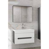 Alpi 80 cm Seramik Lavabolu Banyo Dolabı Seti-Mdf-Hazır Kurulu--