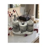 ALPİ HOME mermer desenli 4 lü banyo seti