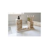 AlpiHomeCollection Alpi Home 3'lü Mermer Desen Banyo Seti Sıvı Sabunluk Diş Fırçalığı Taş Aksesuar Takımı