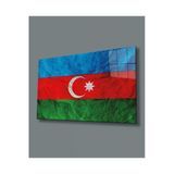 Alpileo Dokulu Azerbaycan Bayrağı Alp Özel Cam Tablo, Uv Baskılı Ve Temperli, Hediyelik