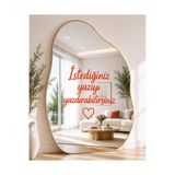 AlpiLeo Kişiye Özel Ayna Yazısı Sticker | İstenilen Yazı Yazılır | Cam Duvar Dekoru | 30x5 cm