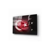 Alpileo Türk Bayrağı Ve Atatürk Silüet 2 Alp Özel Cam Tablo