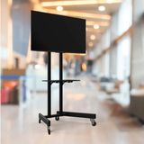 ALPIN Ev Tipi Salon,Oturma Odası,Balkon ve Toplantı Odası Tekerlekli Metal Ayaklı Tv/Fuar Standı/Ünitesi 40" inç- 75" inç