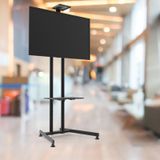 Alpın Tv Standı İş Yeri Ve Ofis Tipi Video Kamera Aparatlı Sabit Ayaklı Metal Tv Ünitesi 40" İnç- 75" İnç