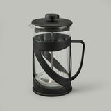 Alpina 600 ml Şeffaf Siyah French Press