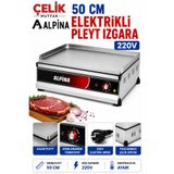 ALPİNA MUTFAK Alpina Pleyt Izgara 30-50-70-100 cm Sanayi Tipi Elektrikli Düz Plaka Büfe Tipi 220V - ÇELİK MUTFAK